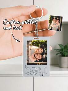 1pc Customized Photo Digital Camera Keychain,Customize Photo And Text,Personalized Kpop Idol Pendant, Anime Character Keyring, Friendship Gift, Phone Bag Accessory, Cute Customized Photo Charm, Personalized Birthday Gift For Best Friend, Customizable Memory Keychain, Fan Merchandise, Customized Portrait Keychain, Kpop Fan Gift, Anime Lover Gift - Multicolor - View 1