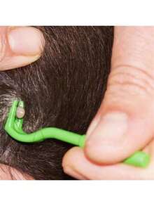 3pcs Pet Tick Removal Tool, Flea Removal Hook, Dog & Cat Grooming Tool Set - Green - View 1