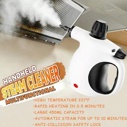 Steam Cleaner 1050W, Non-Chemical Handheld Steam Cleaner, High-Temperature Deep Cleaning For Home, Car, Tile Grout, Bathroom, Floors & Windows – Includes 12 Multipurpose Accessories