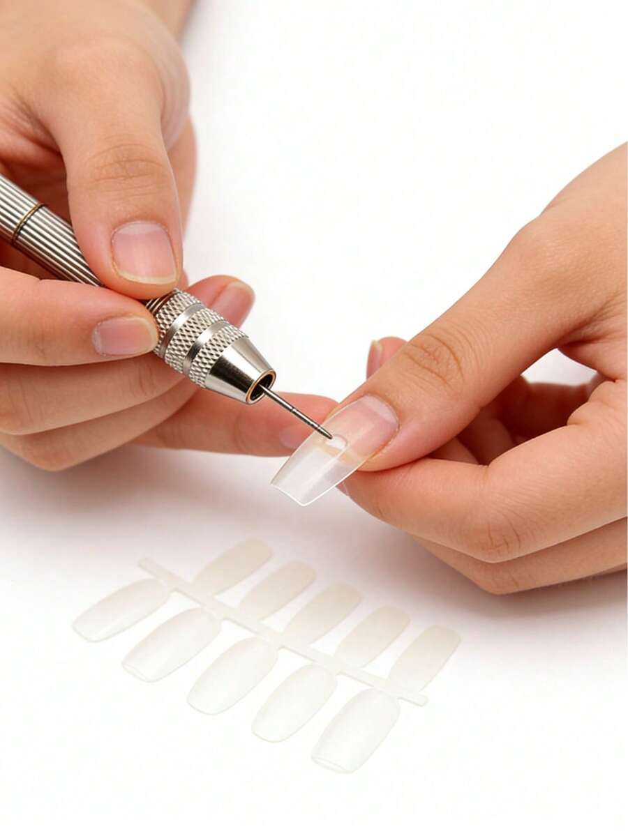 1个手柄 + 5个钻头，手动美甲钻头，适用于亚克力美甲树脂手工精密DIY美甲艺术项目