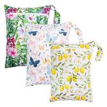 Diaper Wet/Dry Bag, Single Zipper Pocket Set, Waterproof, Washable, Reusable, Ideal For Travel, Beach, Pool, Gym, Swimwear Or Wet Clothing - 3 Pieces Set - Multicolor - View 11