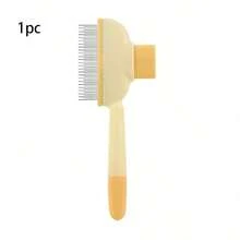 Self-Cleaning Pet Brush - Cat Dog Rabbit Deshedding Grooming Tool | Fine Tooth Flea Comb With Ergonomic Handle And Removable Hair Removal Ejector - Multicolor - View 10