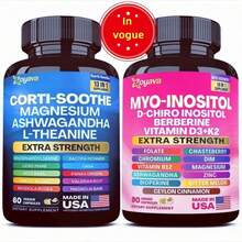 Soothe-Smooth Cortisol Support Supplement Bundle – Myo-Inositol Multivitamin, Magnesium Glycinate 200mg, L-Theanine 150mg, Ashwagandha 150mg, Phosphatidylserine, Stress & Mood Support For Women & Men - 120G - 查看 1