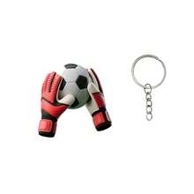 New 2D Flat Football Keychain, Perfect Gift For Football Fans, Car Key Chain Decor - Black and White - View 5