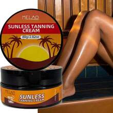 MELAO 天然无晒美黑霜，80克 - 自然古铜色，温和不刺激，适用于面部和身体，打造健康阳光亲吻般的古铜肤色。 - 珊瑚橙 - 查看 3