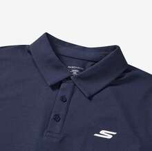 Skechers 男士休闲运动翻领 Polo 衫，夏季新款 - 海軍藍 - 查看 3
