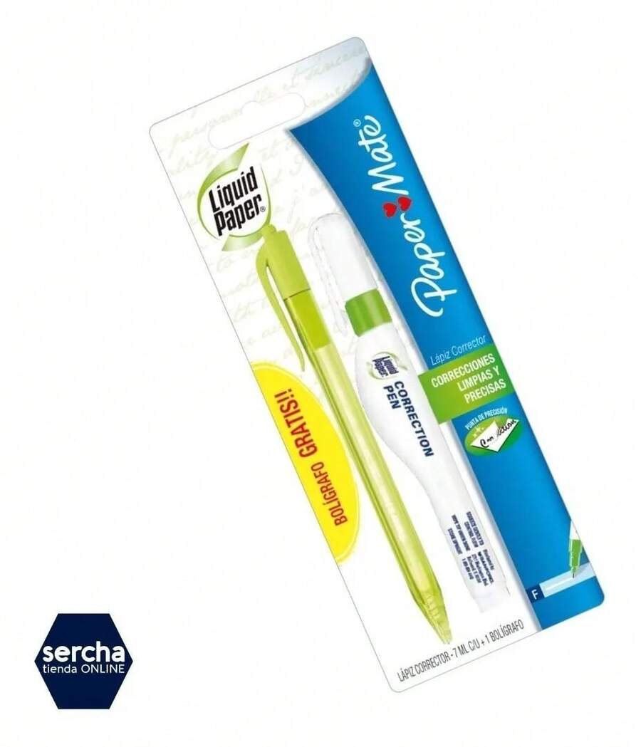 Corrector Tipo Pluma Paper Mate + Pluma (2 Pzas.) - A - Ver 1