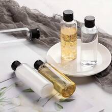 5个3.4盎司/100毫升旅行装带翻盖空瓶，适用于化妆品 - 黑色 - 查看 3