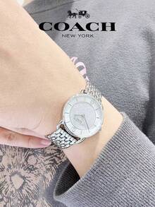 Coach ELLIOT Series Women's Watch, Silver Tone Case Silver Stainless Steel Band Silver Sand Dial - Silver - View 11