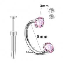 Horseshoe Nose Ring For Women Stainless Steel Lip Helix Piercing Jewelry Septum Rings-And Upgraded Anti-Slip Piercing Taper Ball Grabber Tool - As Shown In the Figure - View 12