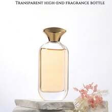 1 pieza, Botella de perfume vacía de 50ml - Botella de vidrio rectangular transparente con vaporizador de niebla fina y tapa dorada, Atomizador de aromaterapia rellenable para viajes - 50 ml rectangular - Ver 4