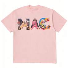 COCOC 2025 New Summer Loose Pattern Round Neck Shirt, Head Collage Shirt Vintage Rapper, Vintage 90s Music Tee, Unisex 100% Cotton Short Sleeve, Top Menswear, Global Trending Outfits Cotton Summer Clothes,Men Shirts,Graphic Tees,Streetwear,Funny Shirts,Couple Purple Matching Outfit - 淺粉色 - 查看 1