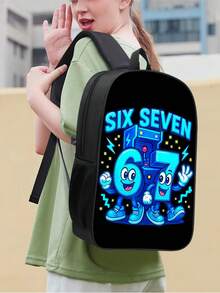 17-Inch Pixel Game Style Backpack, Adjustable Shoulder Straps, Suitable For School, Travel, Commute, Unisex Lightweight Casual Bookbag - 17 Inch Backpack - View 10
