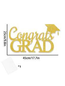 1set Golden Graduation Season Wall Stickers Graduation Ceremony Party Background Wall Decoration Door Stickers Graduation Season Party Decoration Home Decoration Graduation Party Atmosphere Decoration Photography Props - Multicolor - View 2