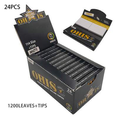 OHIS-KING SIZE 1200Leaves/24Booklets/50Leaves Rolling Papers +50FILTER TIPS -Rolling Papers ,78 * 44mm Cigarette Rolling Papers-True Colors ,100% Virgin Pulp Unbleached Rolling Papers- Natural Gum Arabic Rolling Paper Classic Extra-Thin Cigarette Paper Burns Smoothly.14GSM Thickness, Slow Burning,Stable Ash Structure,Easy To Roll, No Off-Flavor,Boyfriend Gifts,Christmas Gifts, Halloween Gifts, Various Birthday Gifts,Party Gift,Easy To Carry, Essential For Outdoors