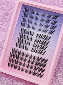 88 Clusters Lashes Clusters Mixed Tray Volume Fluffy Clusters Lashes Wispy Individual Lashes Extensions Kit DIY Eyelashes Makeup - C - View 5