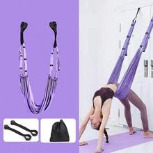 1pc Universal Yoga Stretch Strap With Door Anchor, Polyester Fitness Band For Leg Stretching, Backbend Assist, Dance, Ballet - Multicolor - View 11