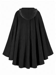 一件巫师斗篷服装，适合派对、嘉年华、万圣节，男女通用 - 黑色 - 查看 2