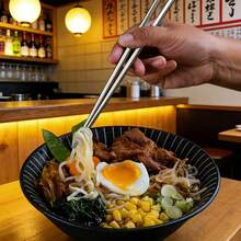 4 piezas/6 piezas/8 piezas Juego de palillos reutilizables de acero inoxidable antideslizantes para lavavajillas y cocina, vendido por YASL con una calificación de 4.7 - Ver 12