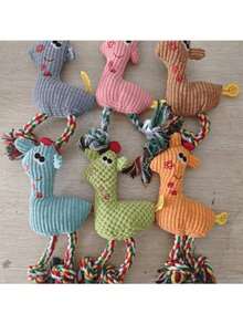 1/3件装宠物毛绒玩具，带声音的狗狗磨牙玩具，趣味驴子耐用磨牙玩具，适合正在长牙的宠物 - 彩色 - 查看 10