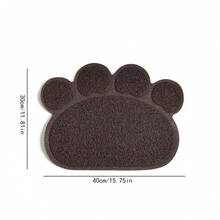 1片PVC防滑宠物猫砂垫，爪印图案，可用作猫砂盆垫和餐垫，耐刮擦 - 彩色 - 查看 21