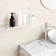 Euuztu Over Sink Shelf – Bathroom Sink Shelf Over Faucet, Wall Mounted Floating Organizer Bathroom & Kitchen (White, 16 Inch, 1 Piece) - 黑色 - 查看 1