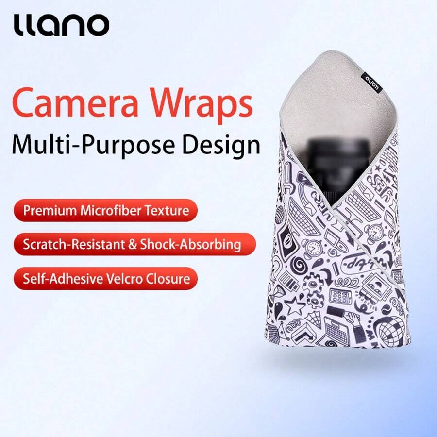 Llano Camera Wrap Shock Protector Camera Bag Camera Protective Anti-Scratch Lens Wrap Cloth Magic Self-Adhesive Cloth Protective For Camera Lens Photo Studio Accessories