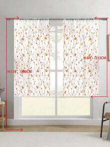 1 tấm rèm voan thêu họa tiết hoa, có khe luồn thanh treo, chống tia UV, thoáng khí, chất liệu polyester, không có lớp lót, thích hợp cho phòng khách, phòng ngủ, phòng ăn. - Màu Cam cháy - Xem 36