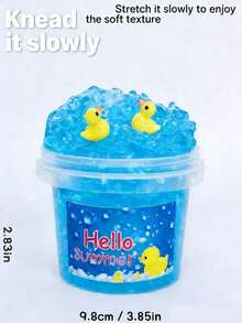 Happy Duckling Swimming Slime Shape, DIY Slime Dough, Unzipping Simulation Handmade Kit, Stretchable Blue Mud, Playset, Christmas Gift - Royal Blue - View 6