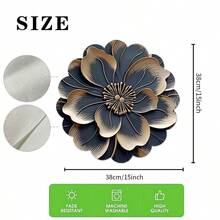 1/2/4/6/8/300pcs Luxury Round Placemats Set, Golden Peony Flower Pattern Design, Size 15*15 Inches/38*38cm, Multiple Patterns Available, Suitable For Dining And Home Decor - Multicolor - View 9