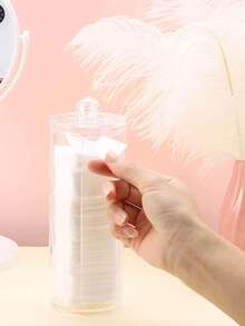 1pc/3pcs Dressing Table Cosmetic Storage, Qtip Holder Bathroom Container, Round Pad/Dental Floss Dispenser For Organizing And Storing./ - Multicolor - View 6