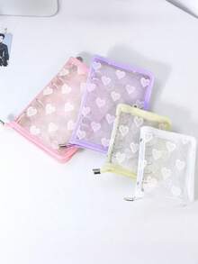 A5/A6/M5/A8 Transparent Lace Heart Loose Leaf Cover, Auxiliary Pages With 1 Grid, 2 Grids, 4 Grids, Customizable Planner, Photo/Card Storage Album, Savings Planner, Handbook, Notebook, Album, Office Stationery, School Supplies, Sticker Book - Multicolor - View 9