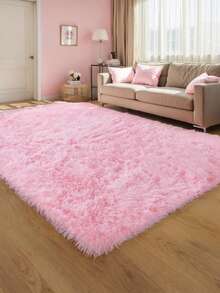 1 块毛绒地毯，防滑地毯，适用于家庭、客厅、卧室 - 粉色 - 查看 7