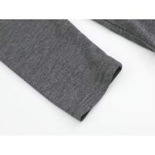 Casual Long Sleeve Round Neck T-Shirt, Printed, Polyester Knit Fabric, All-Season Comfortable, Regular Fit, No Chest Pads, Sleeves With Dropped Shoulder Design, Decorated With Snowman And Christmas Tree Design - Suitable For Christmas And New Year Gifts! 2025 - Xám đậm - Xem 6