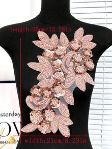 3D 串珠蕾丝绣花贴片、水钻亮片贴花、适用于服装装饰、婚纱配饰、DIY 缝纫工艺品 - 多色 - 查看 68