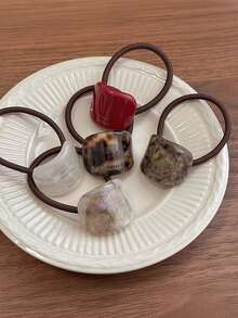 Bộ 3 dây buộc tóc hình bầu dục dành cho nữ, kiểu dáng thanh lịch, thích hợp để buộc tóc đuôi ngựa hoặc búi tóc, phù hợp sử dụng hàng ngày, phụ kiện tóc mùa thu/đông. - Nhiều màu - Xem 5