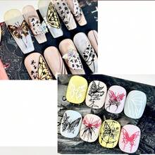 Nail Art Stamping Plate, Butterfly Wing Liquid Nail Decals, Bowknot Nail Stamp Template, Transparent Nail Stamping Silicone Stamp, Nail Art Tools - Black - View 3