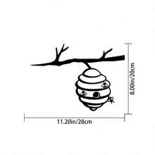 1pc Honeycomb Beech Branch Metal Silhouette Stake, Black Honeycomb Iron Art Garden Log Decoration, Garden Courtyard Party Decor, Festive Gift. - Multicolor - View 4