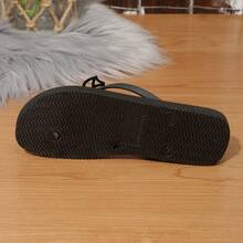 Beyond Paradise Rhinestone Bow Solid Black Flip Flops - Black - View 3