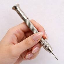 1个手柄 + 5个钻头，手动美甲钻头，适用于亚克力美甲树脂手工精密DIY美甲艺术项目 - 彩色 - 查看 5