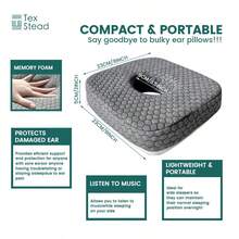 1pc Decorable Ear Piercing Pillow For Side Sleepers, Pillow With An Ear Hole For CNH , O-Shaped Side Sleeping Pillow, Ear Guard Pillow - White - View 3
