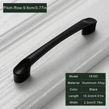 1pc Matte Black Cabinet Drawer Pull Handle, Aluminum Alloy Knob And Grip, Durable And Easy To Install, Suitable For Kitchen, Bathroom, Desk Furniture Drawers - Black - View 19