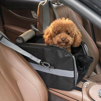 Multifunctional Portable Pet Carrier, Zipper Closure, Can Be Used As Portable Backpack And Car Pet Booster, With Inner Pouch, Rollup Breathable Mesh Top Cover, Suitable For Cat/Dog Travel And Car Trips