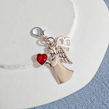 1个精美天使心形钥匙扣，锌合金材质，镶嵌水晶，配有龙虾扣，适合作为情人节、毕业典礼和派对礼物。 - 彩色 - 查看 27