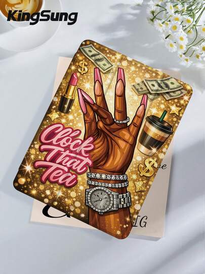 Kingsung 奢华嘻哈图案平板电脑保护套，兼容 iPad 9.7/10.2/10.5/10.9/12.9/Pro 11（第十代）、Galaxy Tab S6 Lite 10.4、Kindle Paperwhite（第十二代，2024 年款）、Kindle（第十一代，2022 年款）、Kobo Clara Color，柔软防震，智能支架/自动唤醒/睡眠功能。