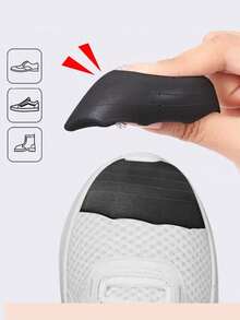 軟墊pu鞋墊配海綿和半碼後跟墊, 減少擦傷, 調整鞋碼和減緩高跟鞋、便鞋、平底鞋的疼痛 - 黑色(圓頭) - 查看 2