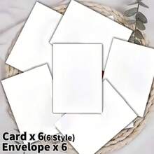 12pcs Cute Wild Animal Greeting Card Set (With Envelopes) | Cartoon Animal Cards, Various Funny Wild Animal Patterns, Suitable For Birthday, Thank You, Congratulations, Halloween, Thanksgiving, Back To School And Other Occasions - 12pcs(Envelope X 6 + Card X 6) - View 3