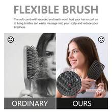 Hair brushes-EU+UK 专利防静电梳，干湿两用，适用于卷发、粗硬发质、长发，防静电柔软刷毛按摩头皮，轻盈生物基稻草材质，女士礼盒包装 - 查看 5