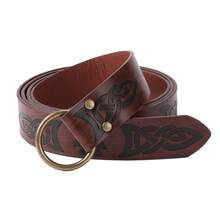 Celtic Medieval Renaissance Style Embossed Leather Belt, PU Leather - Triangle - View 10