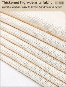 2pcs Apricot Color Handmade DIY Punch Embroidery Fabric, Polyester Material With Good Texture, Clean Fabric Surface With Few Dots, Evenly Distributed Threads For Nicer Finished Product - A - View 4